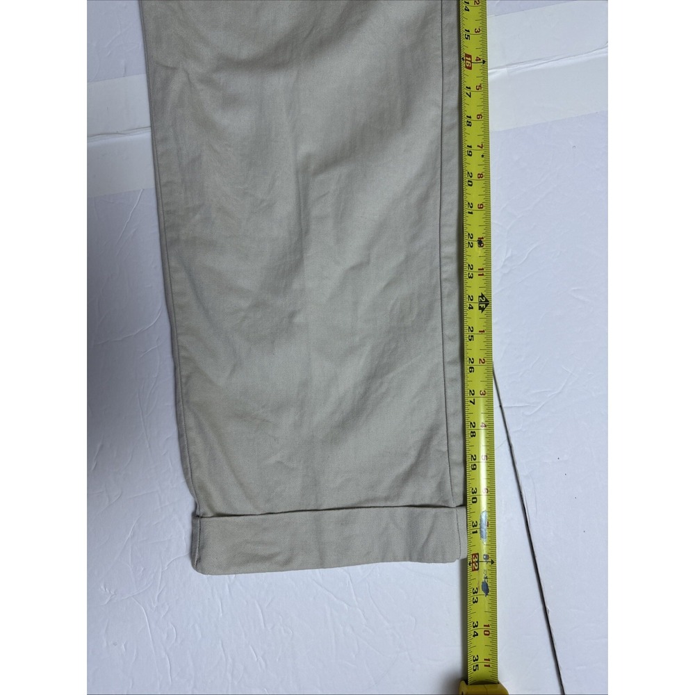 Polo Ralph Lauren Mens Pants Beige 34x32 Pant Pleated Cuffed Cotton - Picture 6 of 6